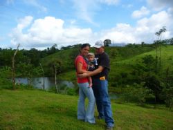 Happy family enjoying view